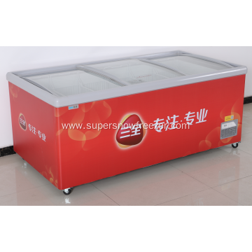 Deep display freezer for frozen meat and chicken